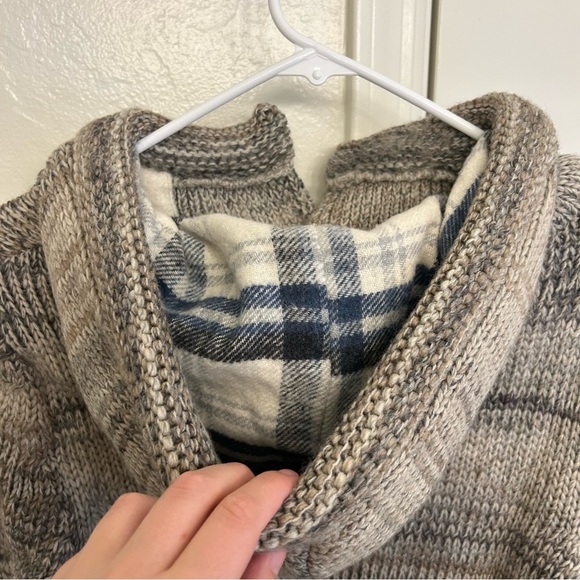 Leif Nelson Men’s Hooded Knit Sweater Size Medium Drawstring Pullover - Picture 8 of 9